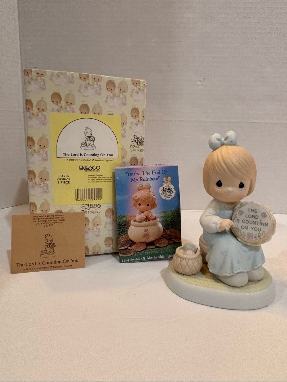 VINTAGE PRECIOUS MOMENTS “The Lord is Counting On You” Porcelain Figurine